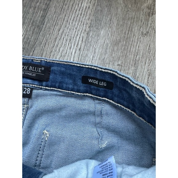 Judy Blue Jeans Mid-Rise Wide Leg Flare Boho Womens 7/28 Blue JB82401MD - Picture 10 of 10